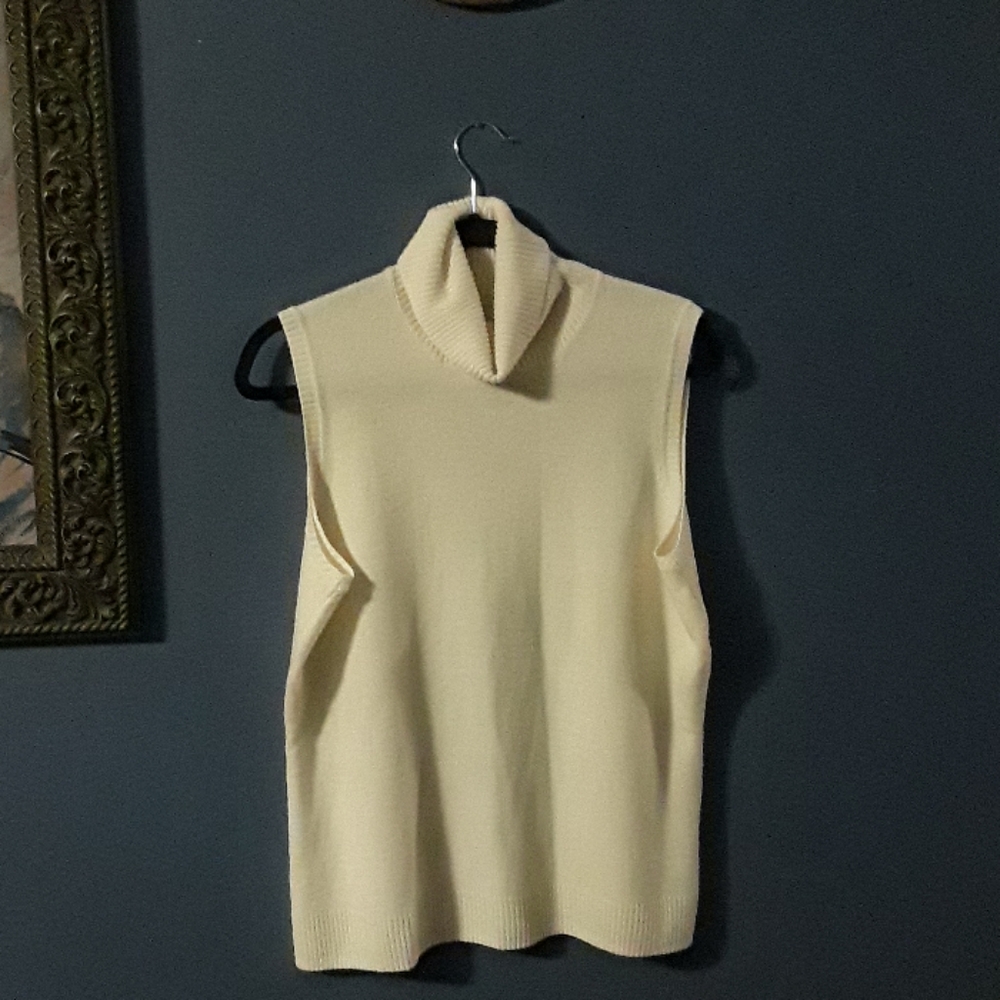 Harve Benard Sleeveless Cowlneck Cream XL